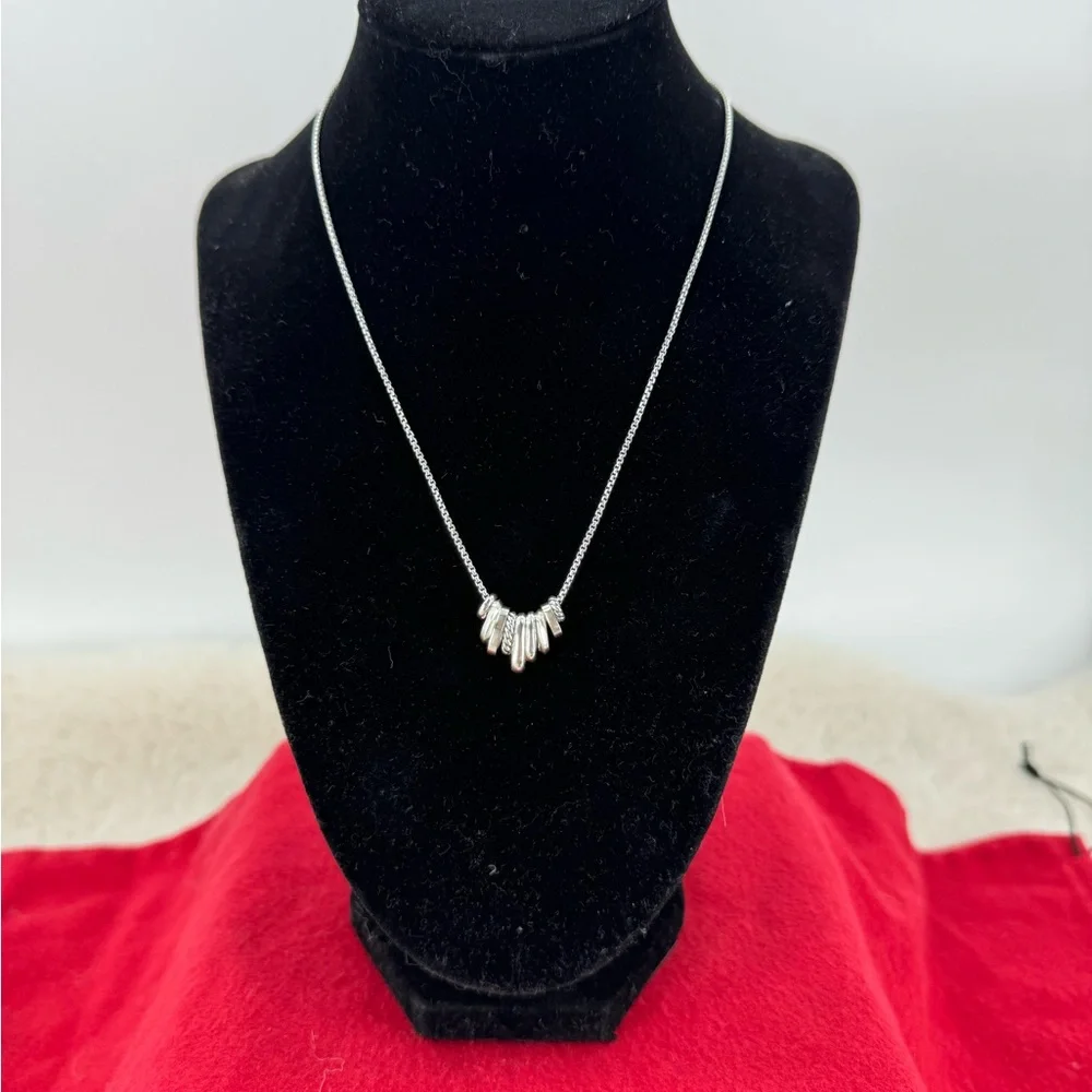 David Yurman Sterling Silver Multi-Pendant Necklace with Diamonds
